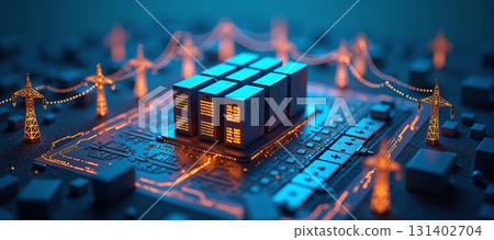Large digital data center consumes vast amounts of electricity - ai generated 131402704