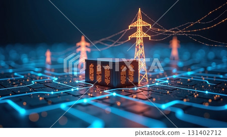 Large digital data center consumes vast amounts of electricity - ai generated 131402712