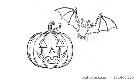 Halloween pumpkins and bats 131403130