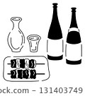 清酒和烤雞肉串插圖 131403749