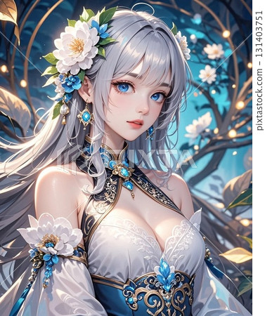 一位有著銀色頭髮和藍色眼睛的女人 一位有著銀色頭髮和藍色眼睛的女人 131403751