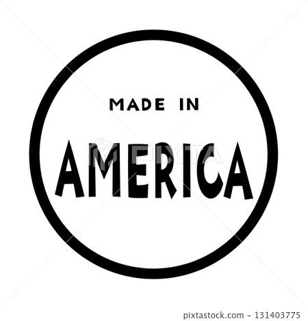 MADE IN AMERICA English logo circle label icon design MADE IN AMERICA English logo circle label icon design 131403775