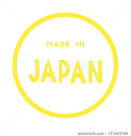 "Made in Japan Mark Label Material | Simple circular icon illustration for Made in Japan/Domestically produced" 131403784