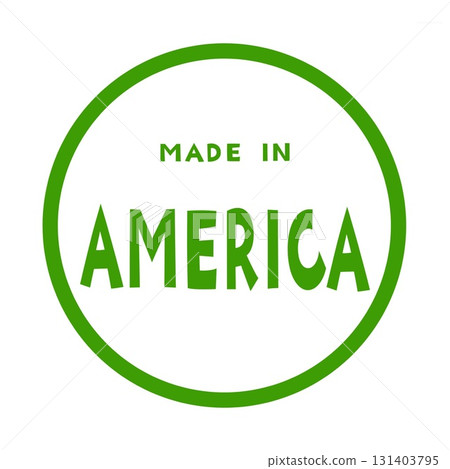 MADE IN AMERICA English logo circle label icon design 131403795