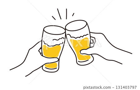 A simple illustration of a toast with beer 131403797
