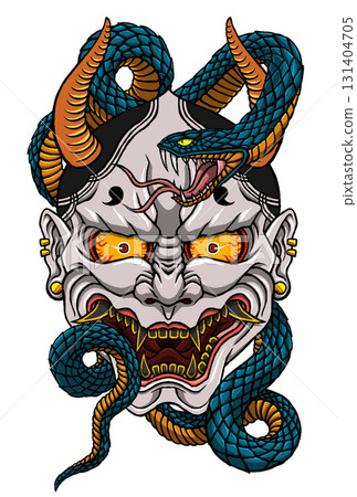 Postcard size: Hannya + Snake 131404705