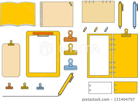 Illustration Paper Material: Stationery Collage Set 131404797