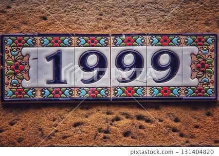 A set of ceramic tiles with Numbers 1,9,9,9 131404820
