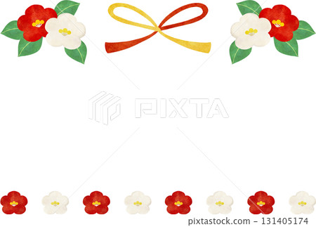 Cute camellia flower frame 131405174