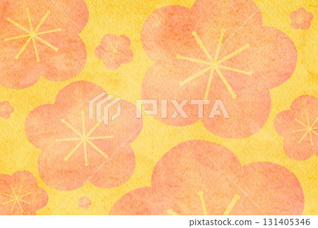 水彩風格梅花背景插圖 131405346