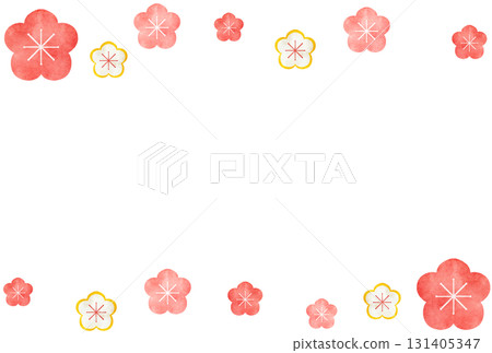 水彩風格梅花背景插圖 131405347