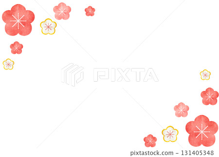 Watercolor style plum blossom background illustration 131405348