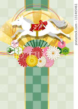 Horse New Year's card zodiac background 131405461