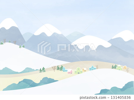 冬季雪景背景 131405836