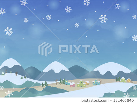 冬日雪景背景夜景 131405840