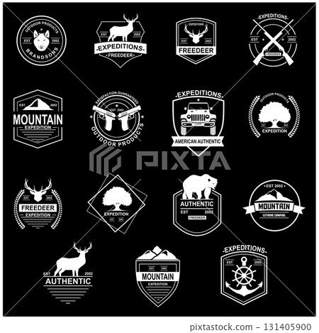 Vintage Mountain Adventure Outdoor Logo Bundle 131405900