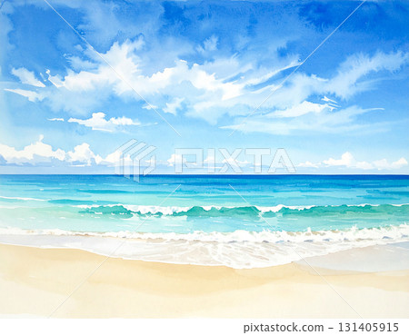 Sea blue sky generation AI background 131405915