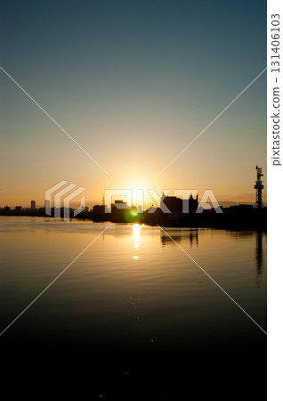 Morning view of the Shinano river Morning view of the Shinano river 131406103