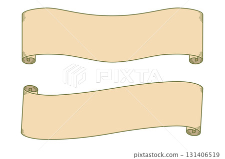 Classic scroll-style ribbon banner material set | Ribbons, banners, scrolls, decorative frames 131406519