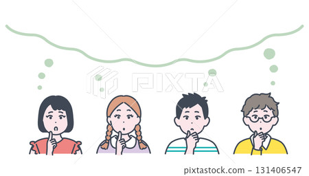 Illustration material of elementary school children thinking Illustration material of elementary school children thinking 131406547