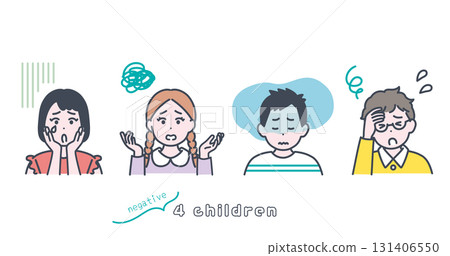 消極兒童插圖素材 131406550