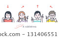 指向各個方向的兒童的插圖素材 131406551