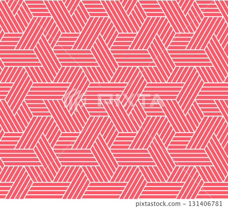 Abstract geometric pattern with stripes, lines. Seamless vector background. White and pink ornament. Simple lattice graphic design 131406781