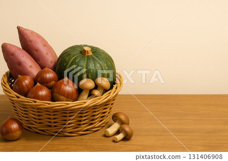 籃子裡的秋季蔬菜 131406908