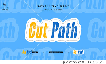 將樣式套用至文字效果將改變貼圖的剪下路徑。可編輯圖形樣式文本 131407120