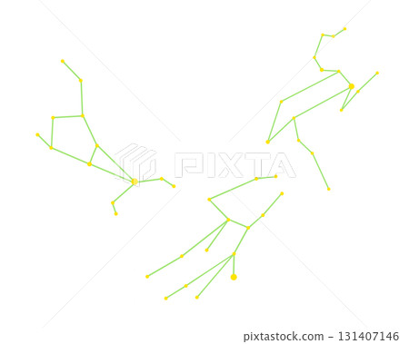 Color line drawing of the Spring Triangle (constellation lines only) Color line drawing of the Spring Triangle (constellation lines only) 131407146