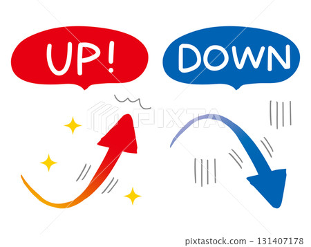 Hand drawn up and down arrows Hand drawn up and down arrows 131407178