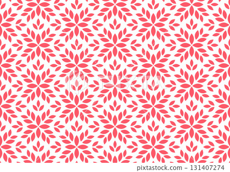 Flower geometric pattern. Seamless vector background. White and pink ornament Flower geometric pattern. Seamless vector background. White and pink ornament 131407274