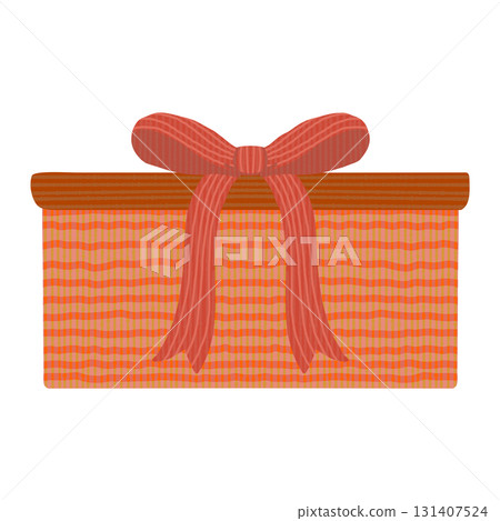 橙色禮品盒插圖 橙色禮品盒插圖 131407524