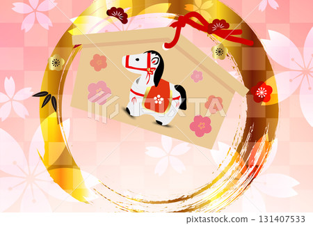 Horse New Year's card zodiac background 131407533