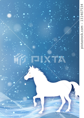 Horse New Year's card zodiac background 131407534