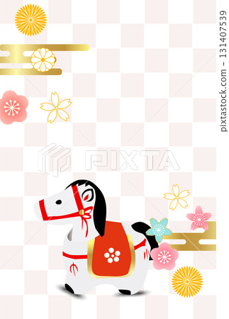 Horse New Year's card zodiac background 131407539