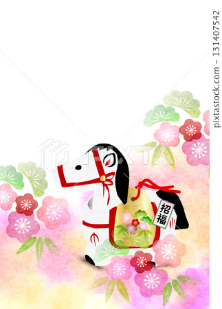 Horse New Year's card zodiac background 131407542