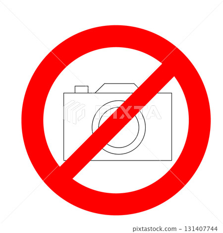 Camera photography prohibited sign Camera photography prohibited sign 131407744