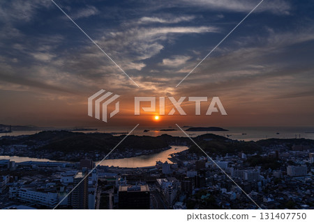 Shimonoseki City Center and the Kanmon Straits at Dusk, Yamaguchi Prefecture Shimonoseki City Center and the Kanmon Straits at Dusk, Yamaguchi Prefecture 131407750