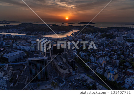 Shimonoseki City Center and the Kanmon Straits at Dusk, Yamaguchi Prefecture Shimonoseki City Center and the Kanmon Straits at Dusk, Yamaguchi Prefecture 131407751