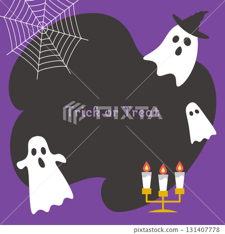 Cute Halloween ghost illustration frame 131407778