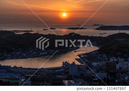 <山口縣>關門海峽的日落 131407897