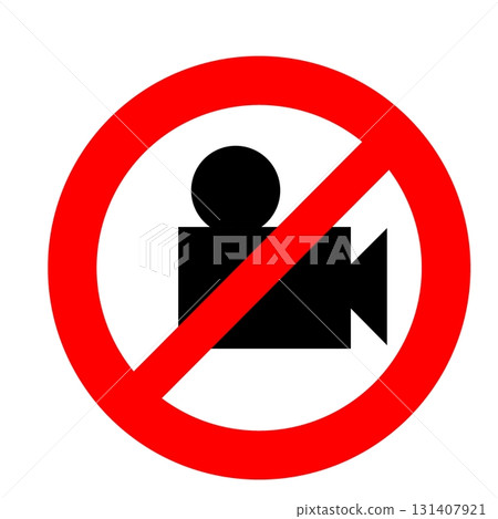 明確表明禁止錄製和分發的標誌 明確表明禁止錄製和分發的標誌 131407921