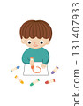 child drawing with crayons 131407933