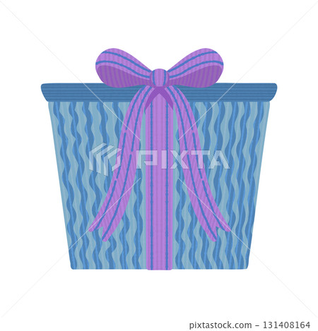 Illustration of a light blue gift box Illustration of a light blue gift box 131408164