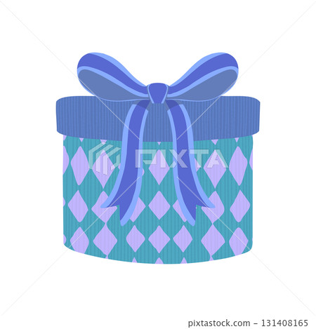 Illustration of a light blue gift box 131408165