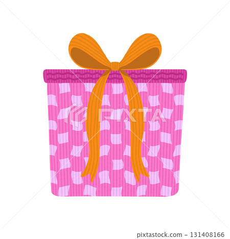 粉紅色禮品盒插畫 131408166