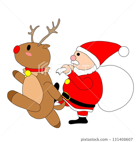 Santa carrying presents 131408607