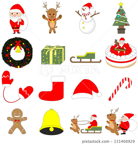 一組可愛的插圖來裝飾聖誕節 131408929