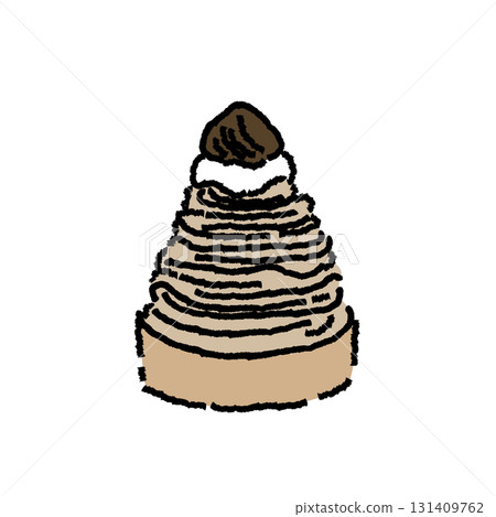 Chestnut Mont Blanc cake color illustration 131409762